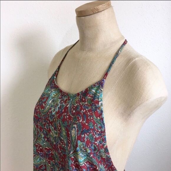 2/$30 ASTR The Label High Low Paisley Floral Sheer Tunic Tank Top - Picture 4 of 6